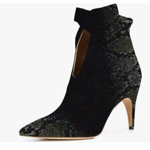 XYD Classical Pointed Toe Ankle Booties Dress Low Kitten Heels Boot With Bow